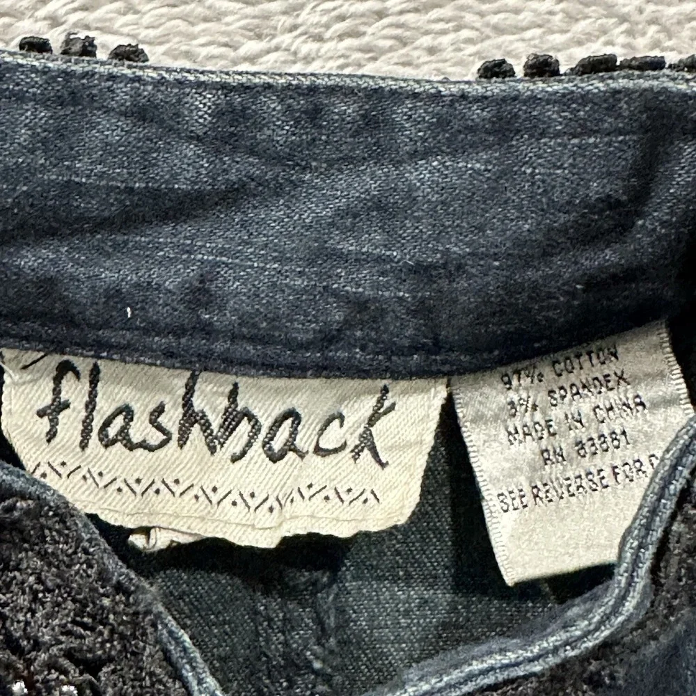 Dark Denim Embellished Peplum Jean Jacket - Picture 2 of 7